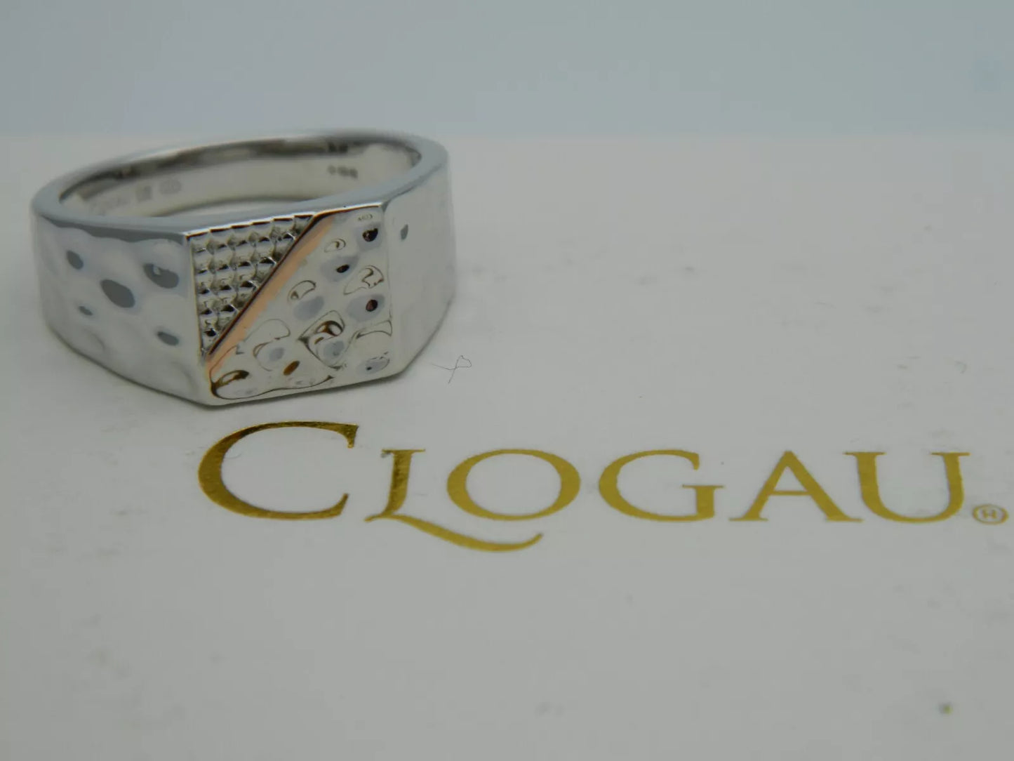 Clogau Sterling Silver & 9ct Rose Gold Men's Dragon Scale Ring size R or V