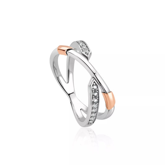 Clogau Sterling Silver & 9ct Rose Gold Showstopper Topaz Ring RRP £420.00 size M