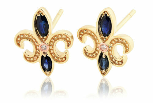 Clogau 9ct Yellow Gold Bohemia Blue Sapphire Stud Earrings