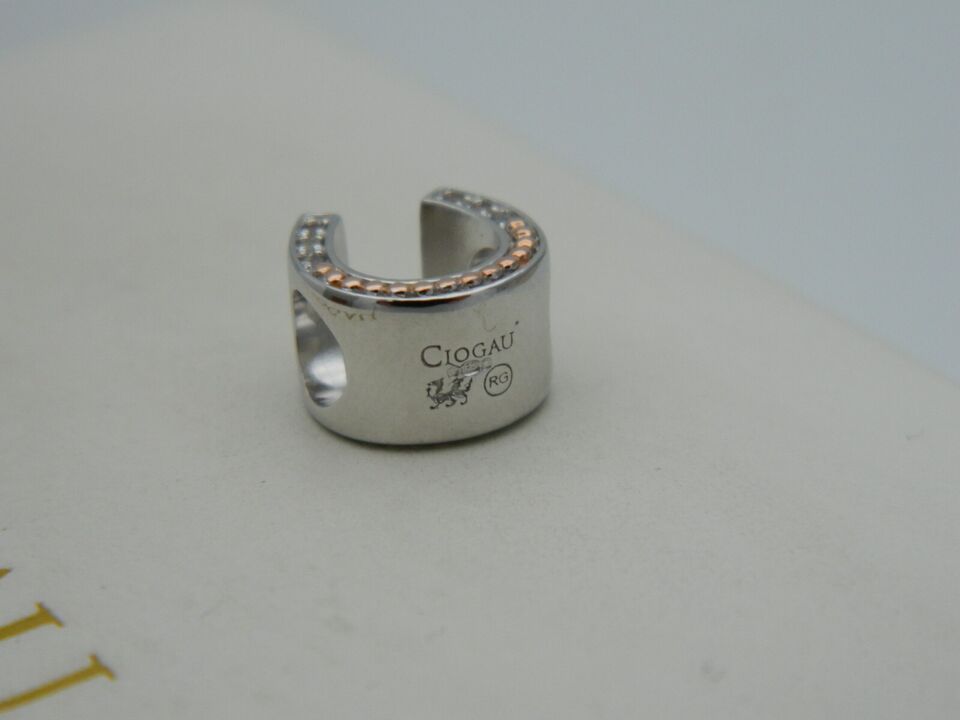 Clogau Sterling Silver & 9ct Rose Gold Horseshoe Bead Charm