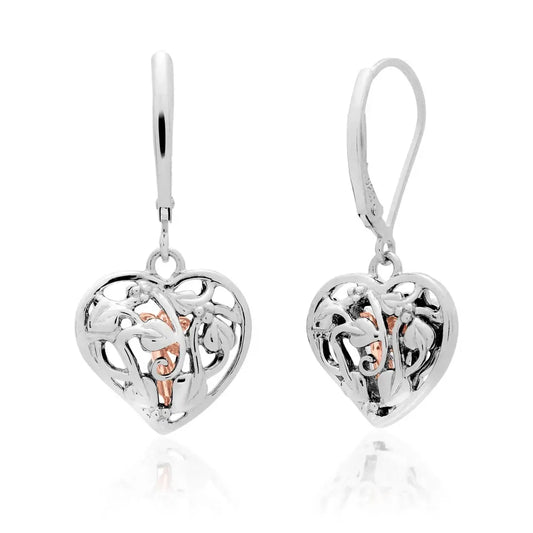 Clogau Sterling Silver & 9ct Rose Gold Tree of Life Fairy Drop Earrings