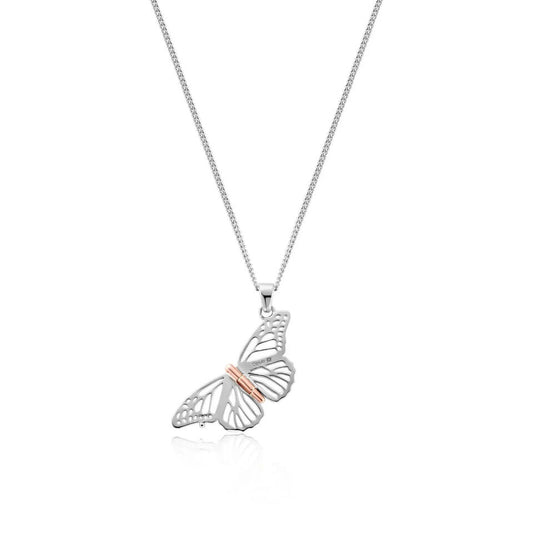 Clogau Sterling Silver & 9ct Rose Gold Small Butterfly Locket