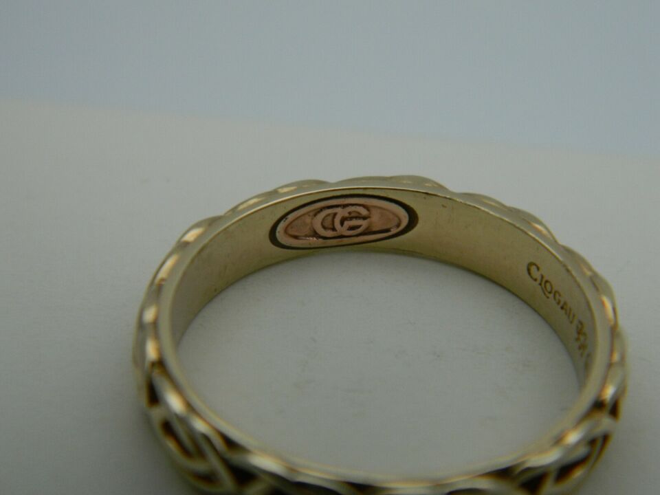 Clogau 9ct Yellow & Rose Gold 4mm Annwyl Celtic Ring RRP £490.00 size P