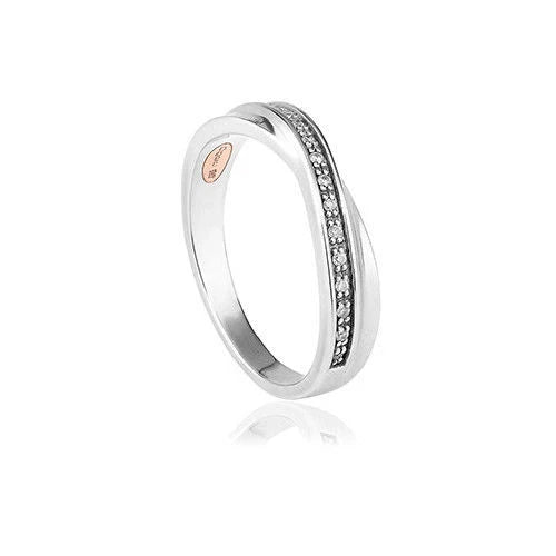 Clogau 9ct White Gold Freya Diamond Wedding Ring size L (slight second)