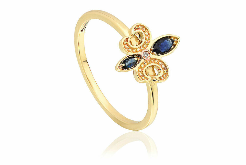 Clogau 9ct Yellow Gold Bohemia Blue Sapphire Ring