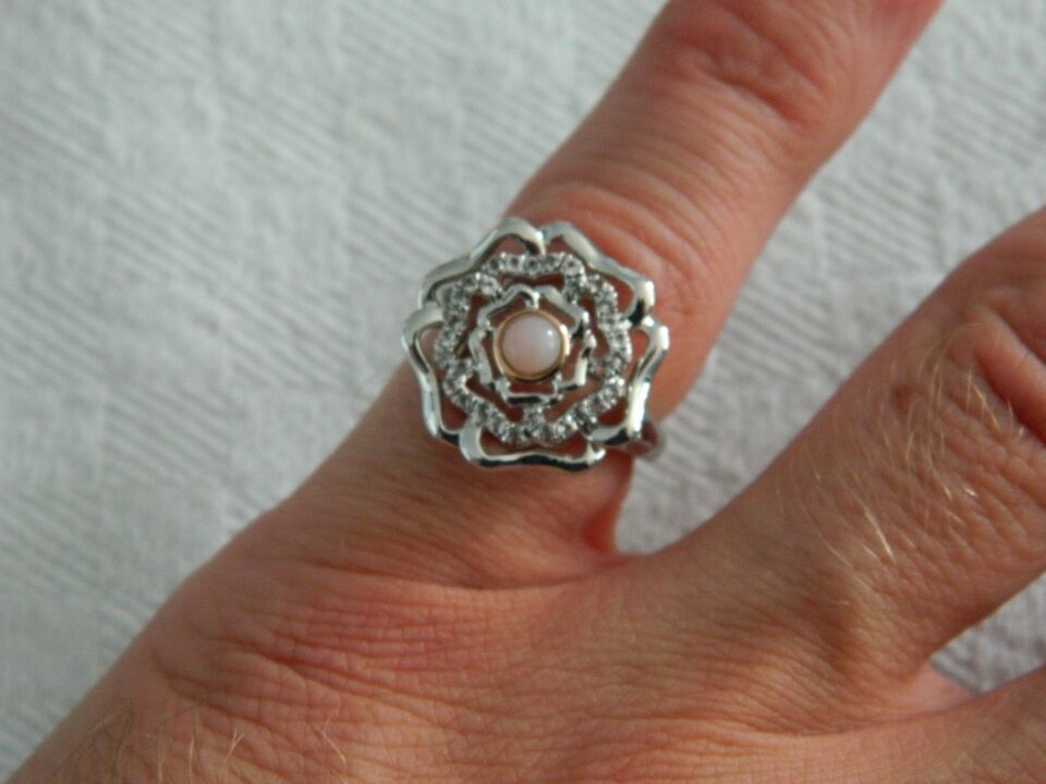 Clogau Sterling Silver & 9ct Rose Gold Tudor Rose Ring size J, K, L, M, N, O, P, Q, R